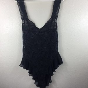 Victoria Secret Black Lace Bodysuit Medium